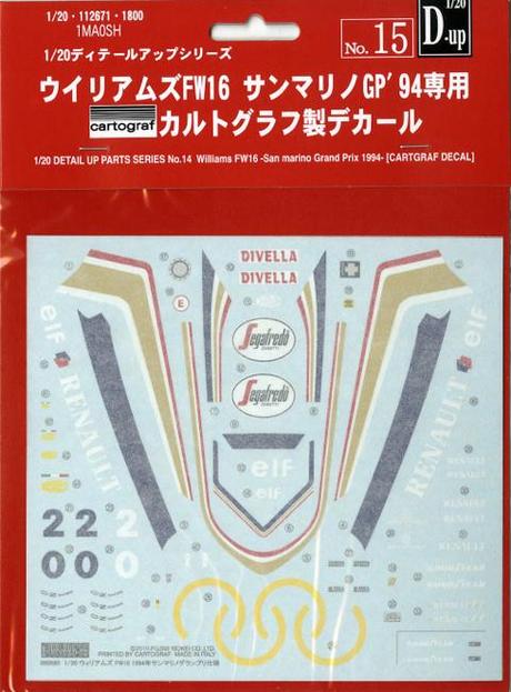 1/20 DUP15 FW16 サンマリノGP 専用カルトグラフデカール 