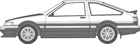 1/24 峠1EX-1 トヨタ ハチロクレビン AE86(カーボンボンネットデカール付き) 