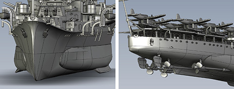 日本海軍　フジミ航空巡洋艦最上　1/700 完成品 フジミ模型1/700「航空巡洋艦 最上」をハードにディテールアップ