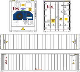 1/150 TNEXT101 1/150スケール 40ft リーファーコンテナ tex｜1/150