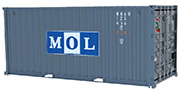 1/24 車NEXT1103 1/24 20ft ドライコンテナ MOL(グレー)